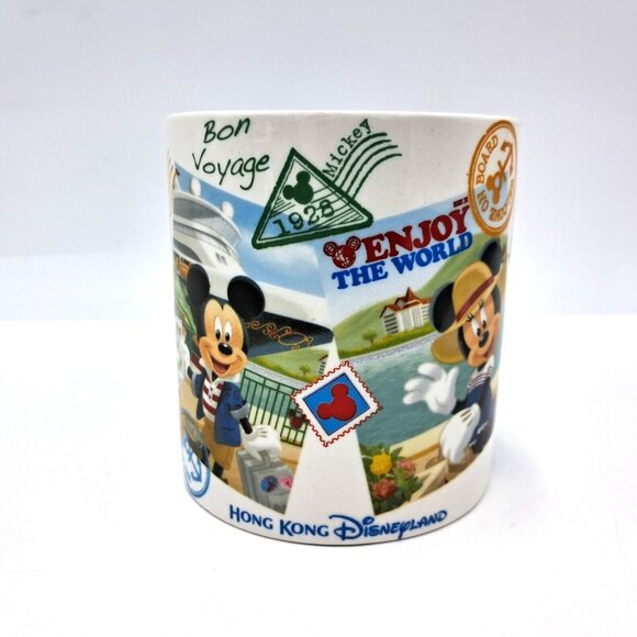 Disneyland Hong Kong Mickey Mouse Passport Mug -Rope Handle-RARE! - Picture 4 of 7